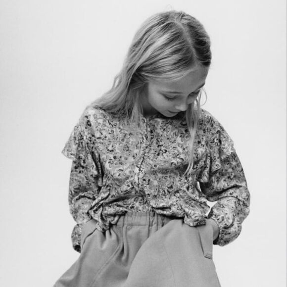 ZARA Kids | Pink | FLORAL RUFFLED BLOUSE - Picture 5 of 6